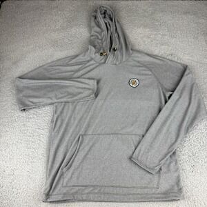 Howler Bros Waffle Knit Hoodie Medium Gray Pullover Kangaroo Pocket Thumbholes